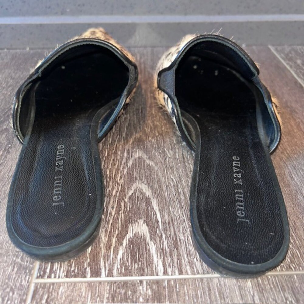 Jenni Kayne Pony Hair Mule Womens 39 /9 US Cheetah Slip On Point Toe Flat - Picture 6 of 10